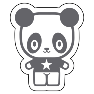 Young Star Panda Sticker (Grey)